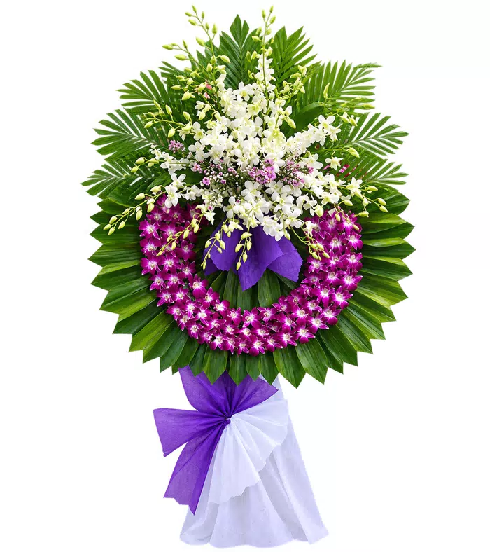 Lặng Yên – vòng hoa phân ưu trắng tím