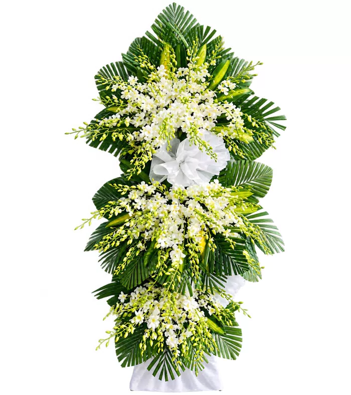 Cõi An – kệ hoa phân ưu trắng xanh · 1474