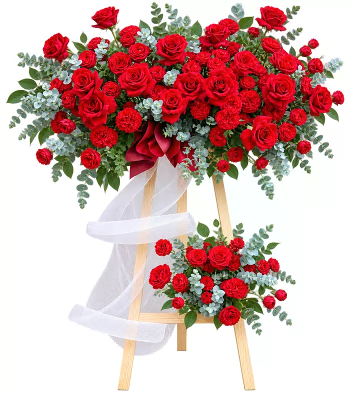 Vươn Xa – kệ hoa chúc mừng hồng đỏ hai tầng