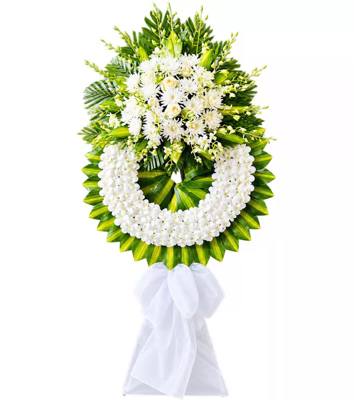 Lặng Thầm – vòng hoa phân ưu trắng · 1204