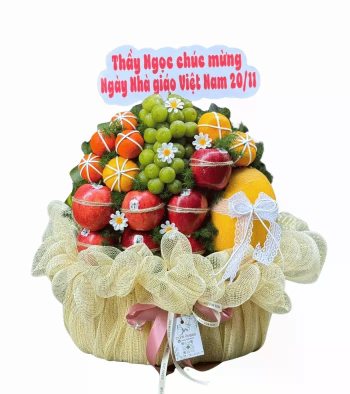 An Vui – giỏ quà trái cây nho xanh