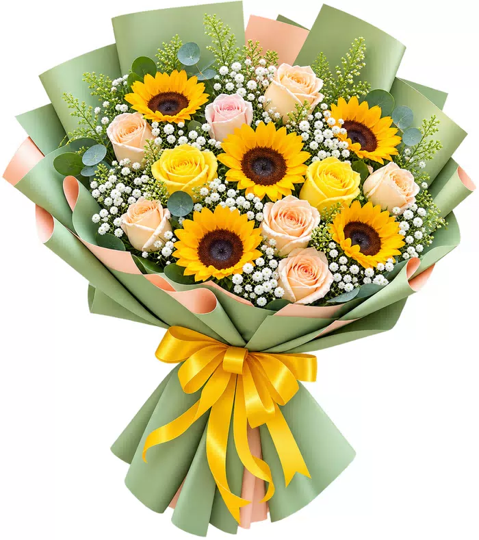 Tâm Tình – bó hoa hướng dương cùng hồng