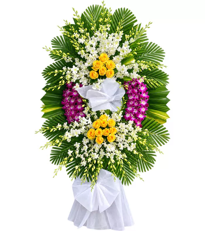 Nén Tâm Hương – kệ hoa phân ưu hồng vàng trắng tím