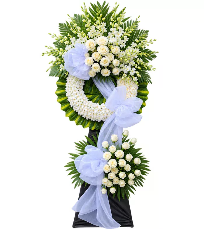 An Nhiên – kệ hoa phân ưu hồng trắng