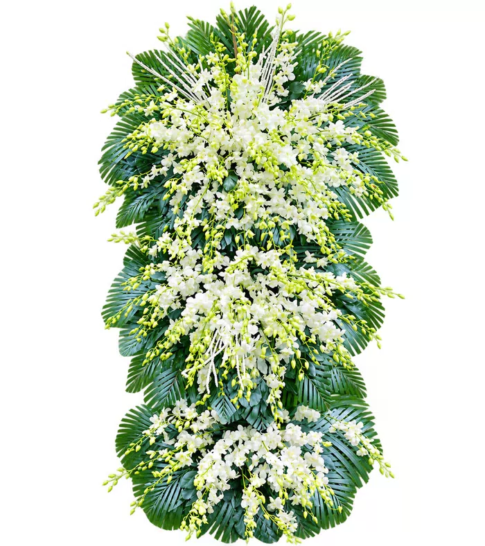 Nghĩa Cũ – kệ hoa phân ưu trắng xanh · 1338