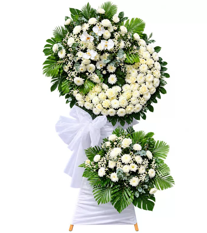 Tưởng Niệm – kệ hoa phân ưu cúc trắng