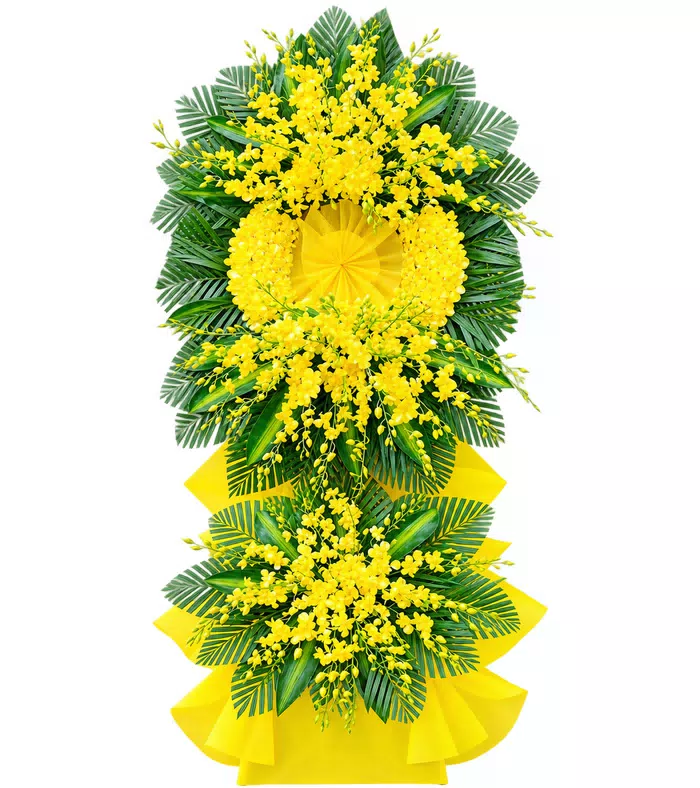 Tưởng Niệm – kệ hoa phân ưu vàng