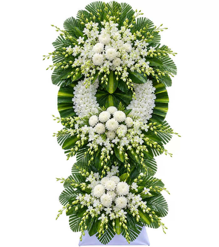 Kính Nhớ – kệ hoa phân ưu hồng trắng · 1437