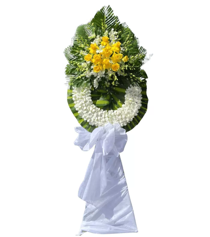 Hoài Niệm – vòng hoa phân ưu vàng trắng