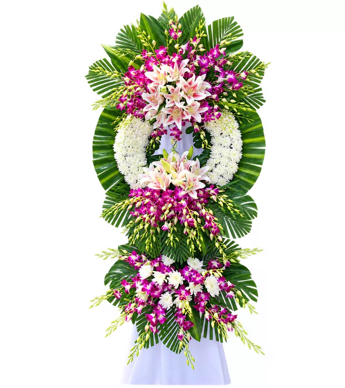 Kính Tiễn – kệ hoa phân ưu ly hồng tím