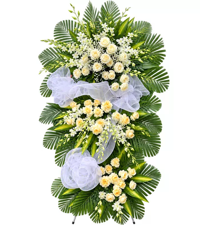 Thanh An – kệ hoa phân ưu hồng kem