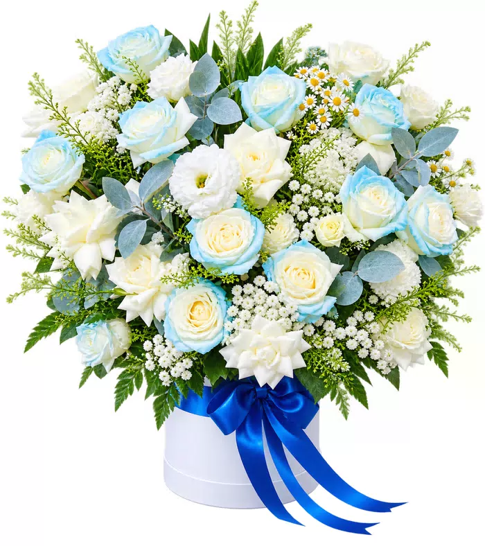 Nhớ Thương – hộp hoa phân ưu hồng xanh trắng