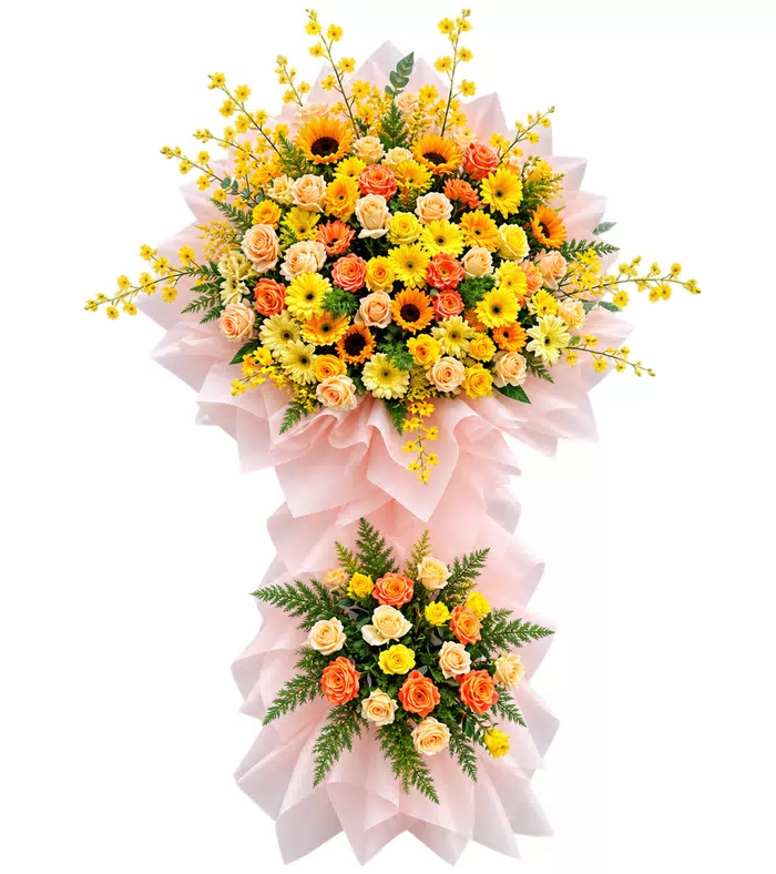 Khai Lộc – kệ hoa chúc mừng hướng dương hai tầng