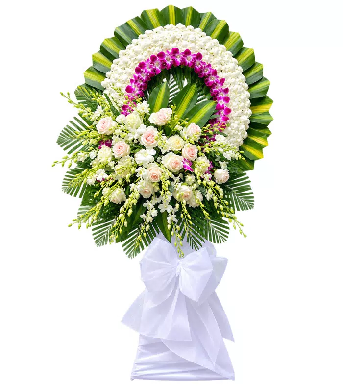 Cõi An – vòng hoa phân ưu trắng tím