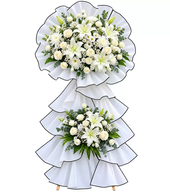 Tâm Niệm – kệ hoa phân ưu hồng trắng · 1251