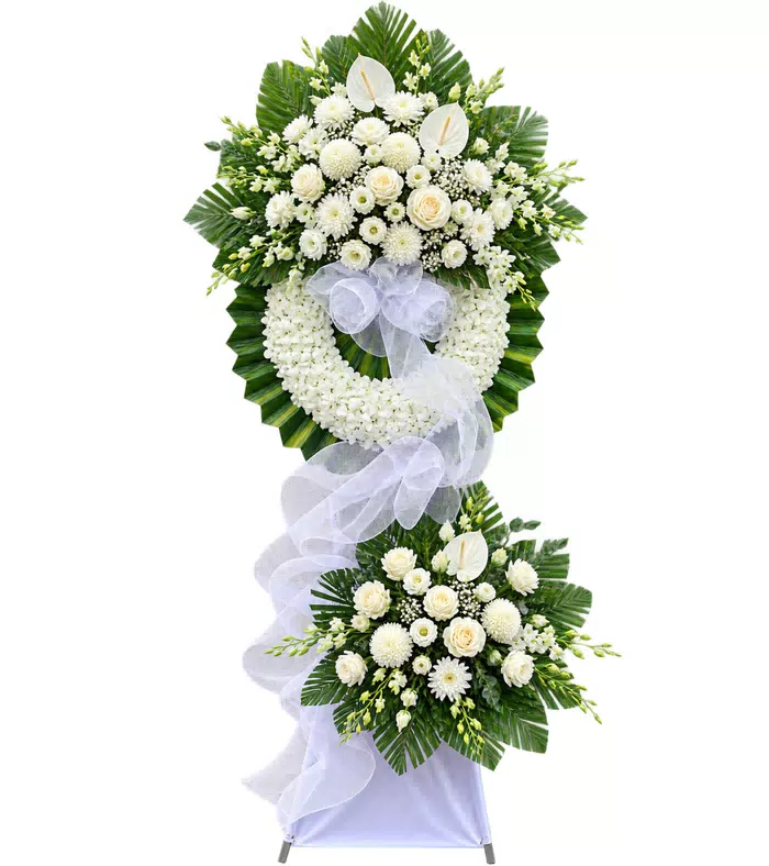 Vĩnh Niệm – kệ hoa phân ưu hồng trắng · 1304