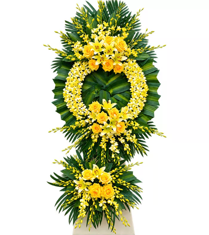 Lời Phân Ưu – kệ hoa phân ưu vàng