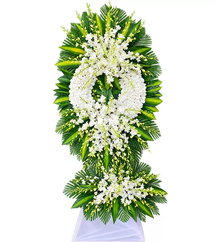 Nghĩa Cũ – kệ hoa phân ưu trắng xanh · 1465