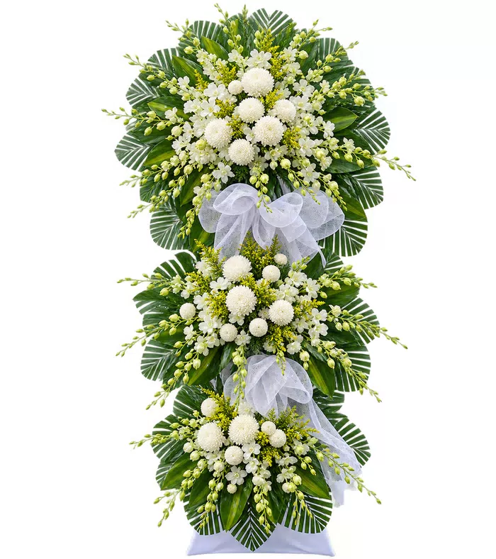 Kính Nhớ – kệ hoa phân ưu cúc trắng