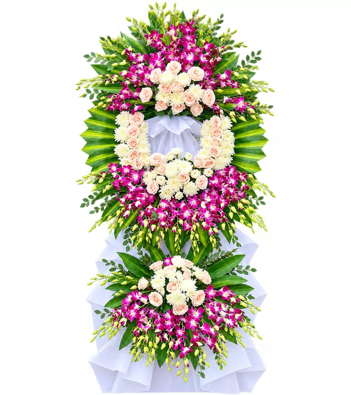 Nén Tâm Hương – kệ hoa phân ưu trắng tím