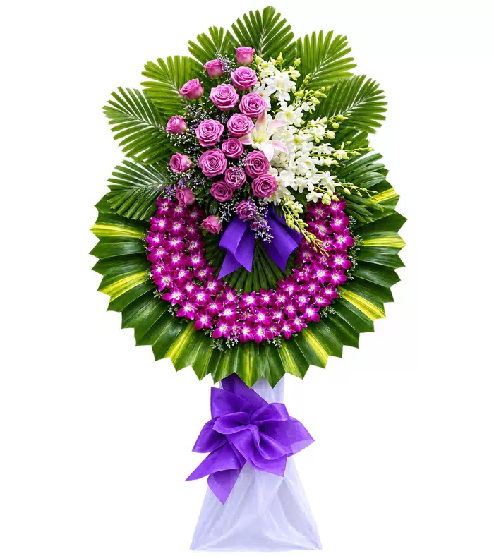 Tâm Niệm – vòng hoa phân ưu hồng tím