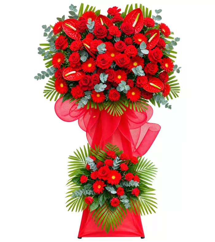 Hưng Thịnh – kệ hoa chúc mừng đỏ hai tầng