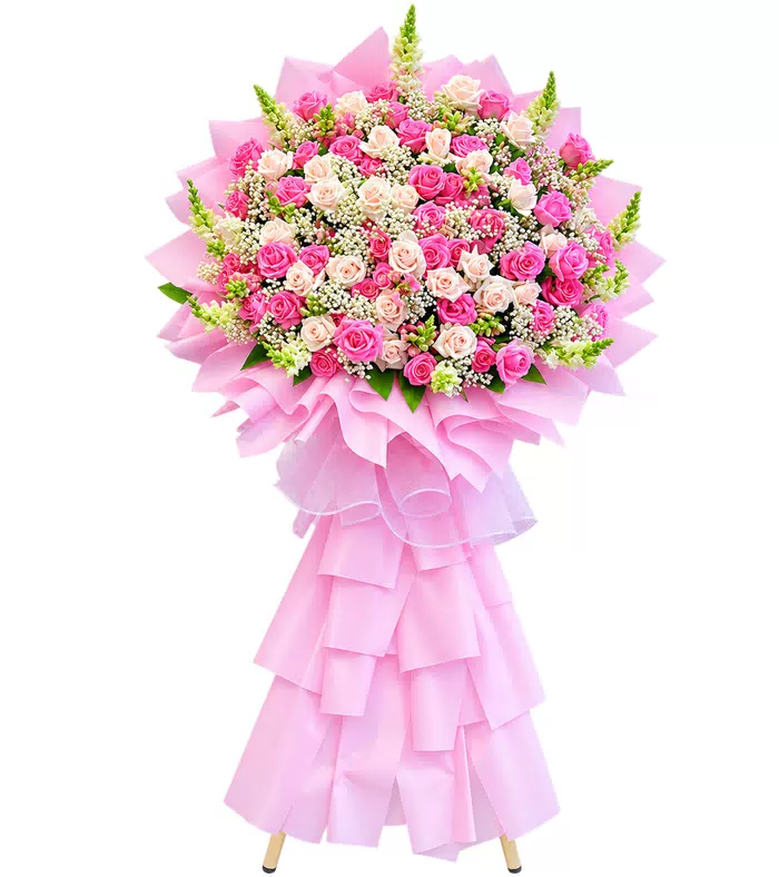 Chúc Phát Đạt – kệ hoa chúc mừng hồng phấn