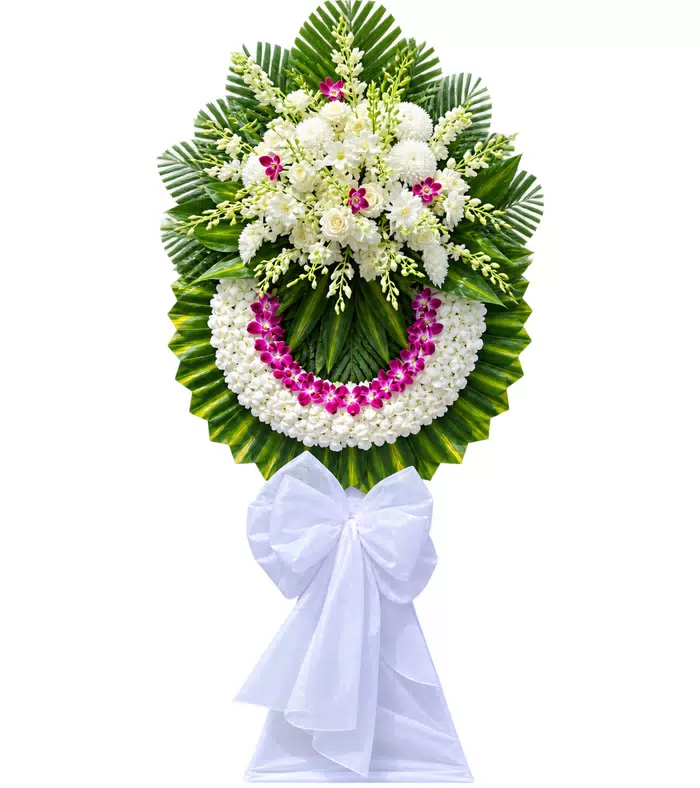 Lời Phân Ưu – vòng hoa phân ưu trắng tím