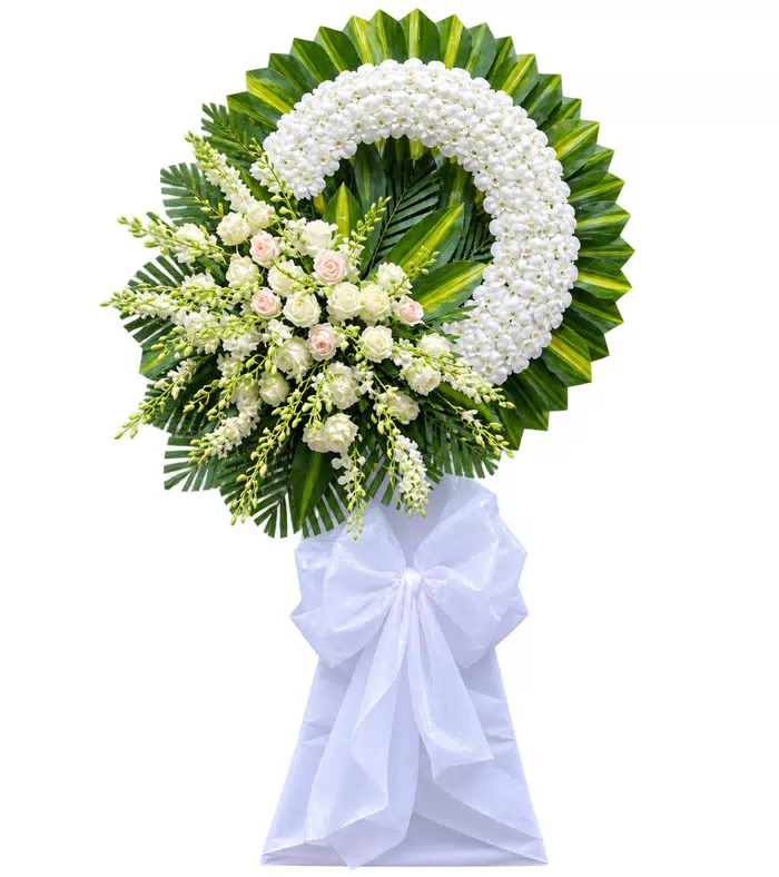 Nghĩa Tình – vòng hoa phân ưu hồng trắng