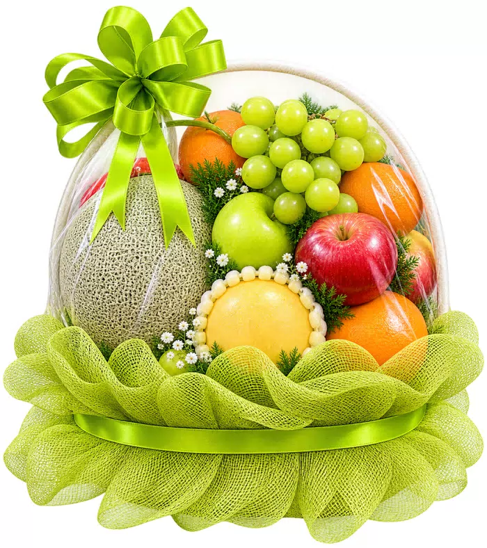 Thân Tình – giỏ quà trái cây lưới xanh