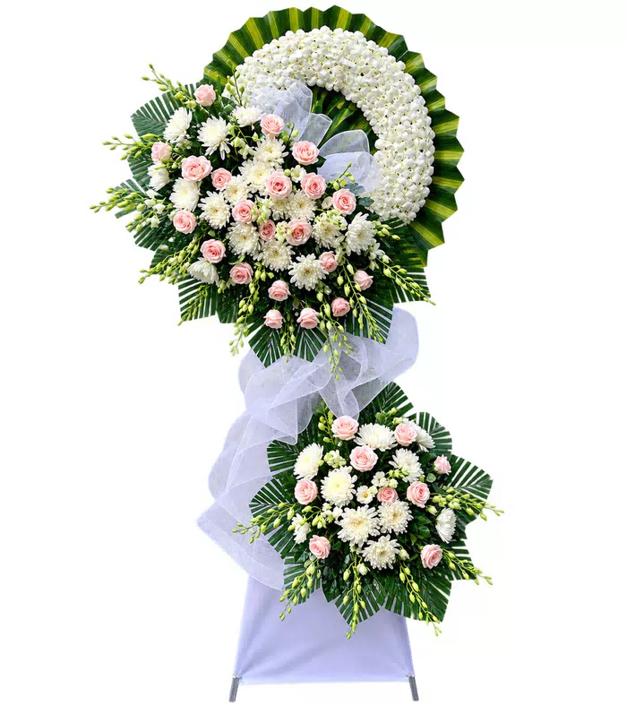 An Nhiên – kệ hoa phân ưu hồng phấn trắng