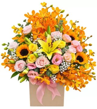 Hương Thân Quen – giỏ lan vàng cùng hồng