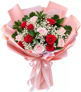 Giấc Mơ Nhỏ – bó hoa hồng đỏ cùng cẩm chướng
