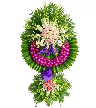 Kính Tiễn – kệ hoa phân ưu hồng phấn tím