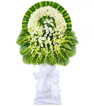 Lời Tiễn Biệt – vòng hoa phân ưu trắng