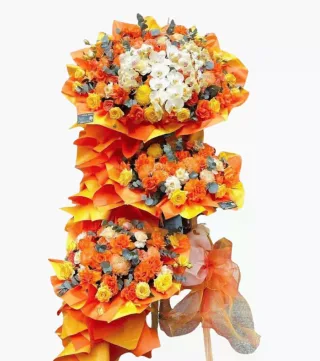 Khai Hỷ – kệ hoa mừng khai trương cam cùng vàng