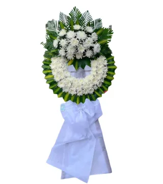 Bình An – kệ hoa phân ưu trắng xanh · 0241