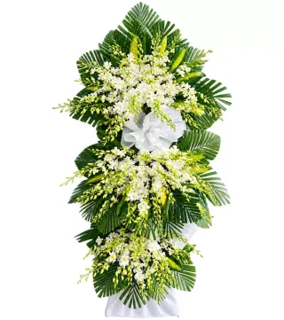 Cõi An – kệ hoa phân ưu trắng xanh · 1474