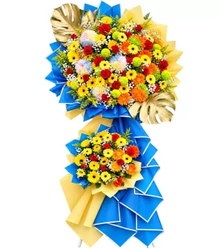 Cát Tường – kệ hoa chúc mừng đỏ vàng hai tầng
