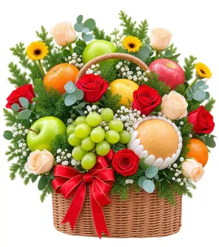 Gửi Người Quý – giỏ quà trái cây hồng đỏ