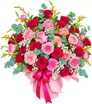 Thương Gửi – hộp hoa hồng phấn cùng màu