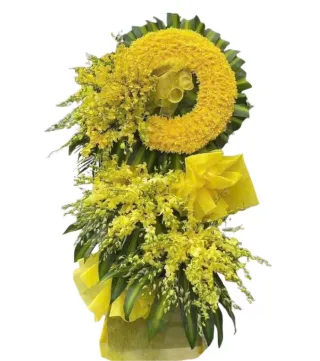 Nghĩa Tình – kệ hoa phân ưu vàng xanh