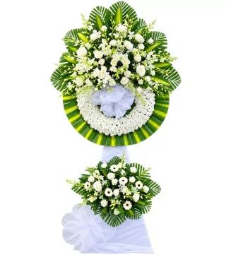 Bình An – kệ hoa phân ưu trắng xanh · 1212