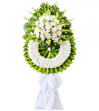 Lặng Thầm – vòng hoa phân ưu trắng · 1204