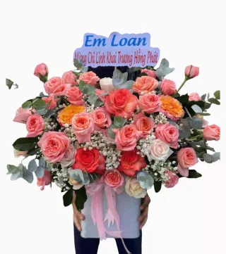Hoa Bên Cửa – hộp hoa hồng san hô