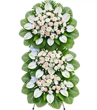 Hoài Niệm – kệ hoa phân ưu hồng phấn trắng
