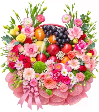 Lời Cảm Tạ – giỏ quà trái cây hoa hồng