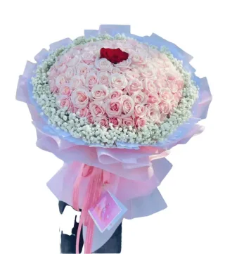 Điều Muốn Nói – bó hoa hồng phấn xếp vòm lớn
