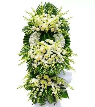 Thương Tiếc – kệ hoa phân ưu trắng xanh · 1480