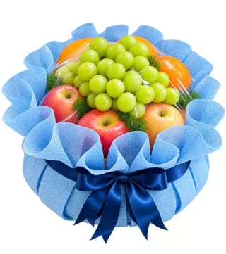 An Vui – giỏ quà trái cây lưới xanh dương